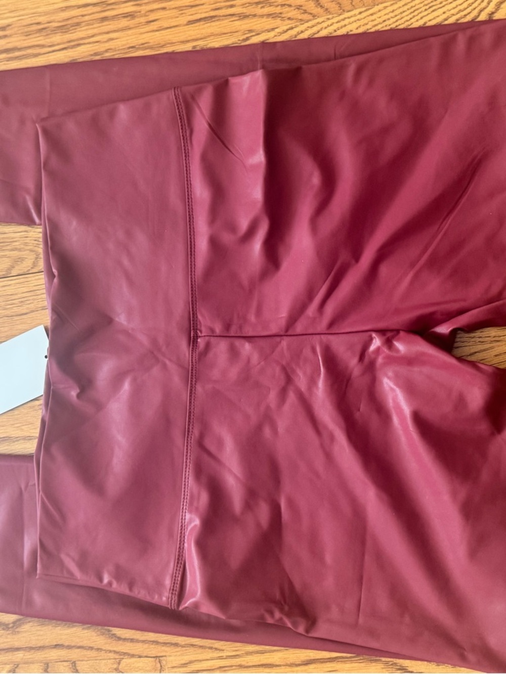 Leggings Depot Wine Red Faux Leather Leggings - XL